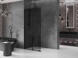 Mexen Velar подвижна душа стена Walk-in 80 x 200 см, графит 8 мм, черна - 871-080-000-43-70