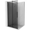 Mexen Velar разстегляема душ кабина Walk-in 110 x 200 см, графит 8 мм, черна - 871-110-000-43-70