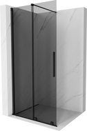 Mexen Velar разтегателна душ кабина Walk-in 90 x 200 см, графит 8 мм, черна - 871-090-000-43-70