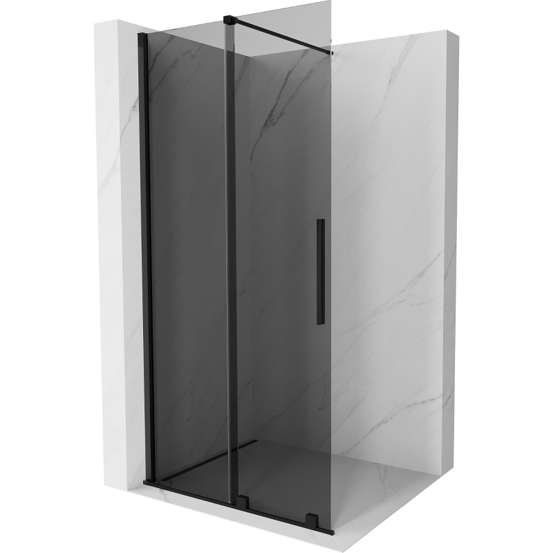 Mexen Velar разтегателна стена за душ Walk-in 100 x 200 см, графит 8 мм, черна - 871-100-000-43-70