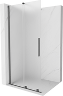 Mexen Velar плъзгаща се душ стена Walk-in 90 x 200 cm, матирано 8 mm, четкано gun gray - 871-090-000-33-66