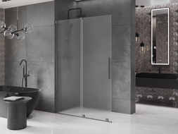 Mexen Velar разширена душова преграда Walk-in 160 x 200 см, матово стъкло 8 мм, патинирано сиво - 871-160-000-33-66