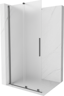 Mexen Velar разтегателна душ стена Walk-in 85 x 200 см, матирано стъкло 8 мм, gun metal - 871-085-000-33-95