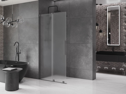 Mexen Velar раздвижна душова стена Walk-in 100 x 200 см, матово стъкло 8 мм, gun metal - 871-100-000-33-95