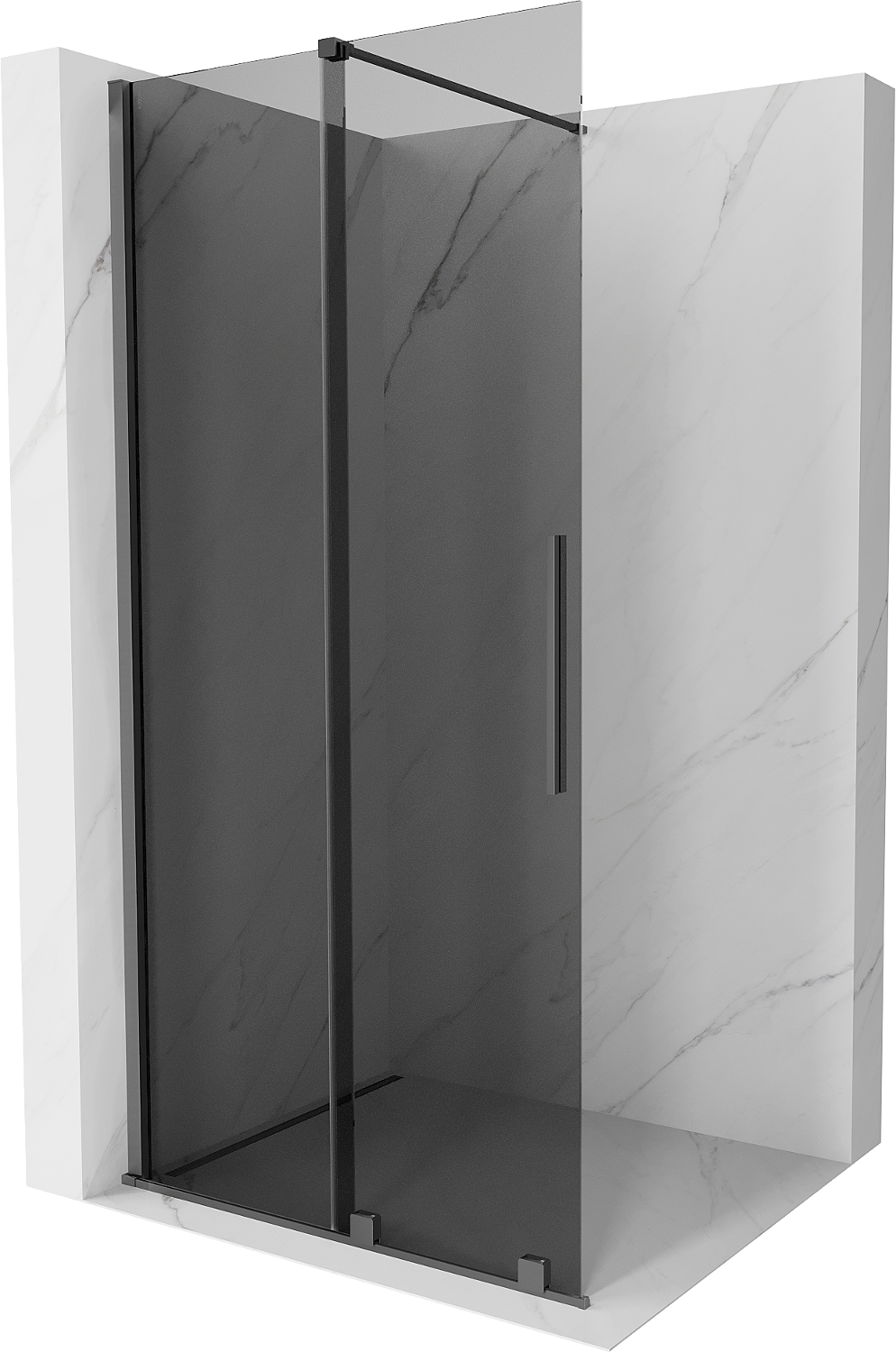 Mexen Velar душова стена с плъзгане Walk-in 100 x 200 см, графит 8 мм, gun metal - 871-100-000-43-95