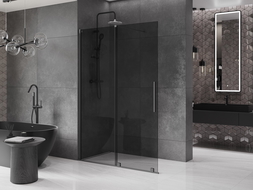 Mexen Velar преграда за душ кабина, раздвижна Walk-in 140 x 200 см, графит 8 мм, gun metal - 871-140-000-43-95