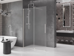 Mexen Velar разтегателна стена за душ Walk-in 150 x 200 см, матово стъкло 8 мм, четкан никел - 871-150-000-33-97