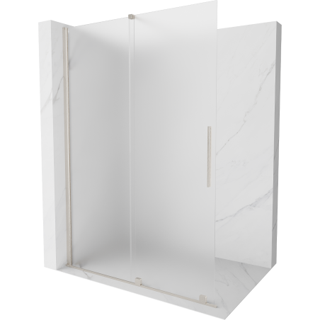 Mexen Velar разтегателна душ кабина Walk-in 160 x 200 cm, матирано 8 mm, четкан никел - 871-160-000-33-97