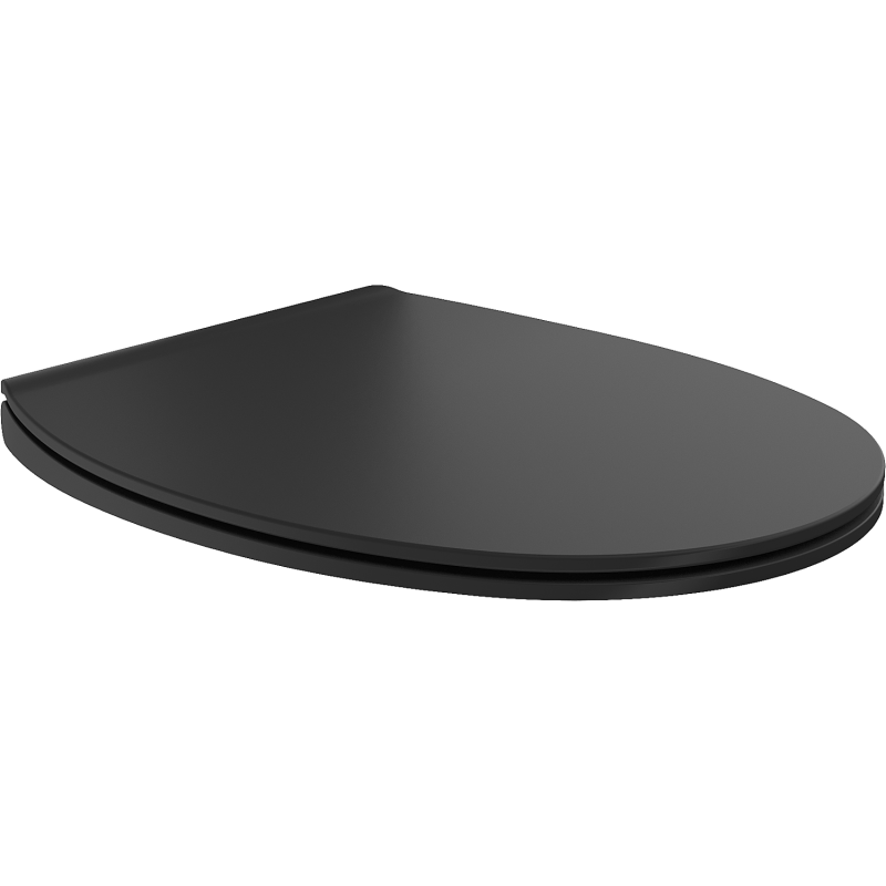 Mexen Egg седалка с плавно спускащ се капак, тънък, дуропласт, черен мат - 39243085
