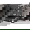 Mexen Velar L Duo плъзгаща се душ кабина 90 x 80 см, графит, четкано сив металик - 871-090-080-02-43-66