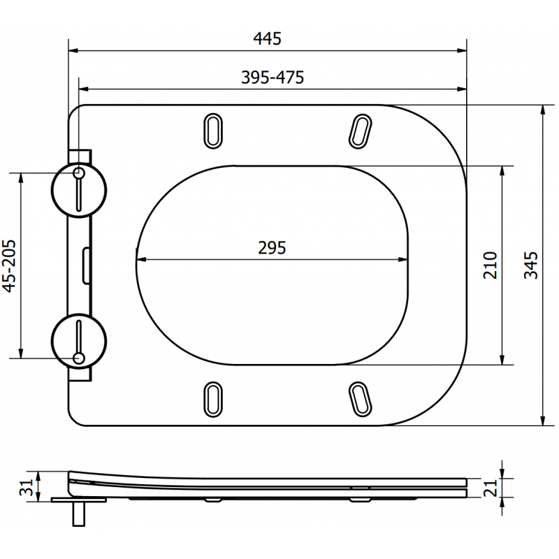 Mexen Teo седалка бавно-спускаща се slim, дуропласт, светлосива матова - 39840061