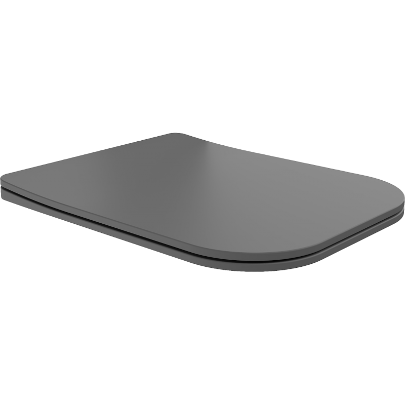 Mexen Teo бавно затваряща се седалка Slim, дуропласт, тъмно сив мат - 39840071