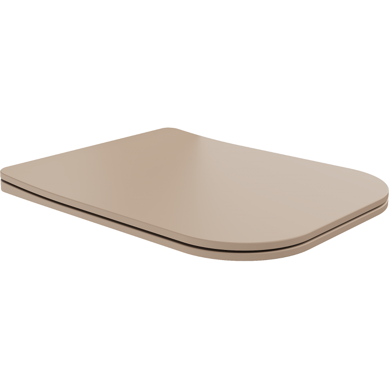 Mexen Teo бавно падаща седалка slim, duroplast, матово капучино - 39840064