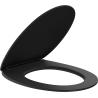 Mexen Egg седалка с плавно спускащ се капак, тънък, дуропласт, черен мат - 39243085