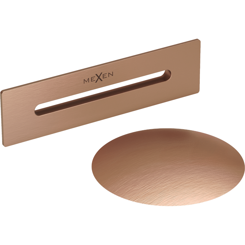 Mexen Uni изпусквател с преливник за свободностояща вана, четкана мед - 5100-65