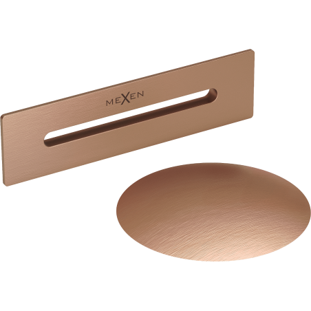 Mexen Uni изпусквател с преливник за свободностояща вана, четкана мед - 5100-65