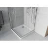 Mexen Rio квадратна душ кабина 80 x 80 cm, прозрачна, хром + плоско дъно, бял - 860-080-080-01-00-4010