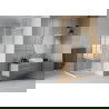Mexen Rio квадратна душ кабина 70 x 70 см, ивици, хром + Flat подложка, бяла - 860-070-070-01-20-4010