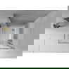 Mexen Rio квадратна душ кабина 70 x 70 см, ивици, хром + Flat подложка, бяла - 860-070-070-01-20-4010