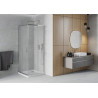 Mexen Rio квадратна душ кабина 70 x 70 см, матирана, хром + корито Flat, бял
