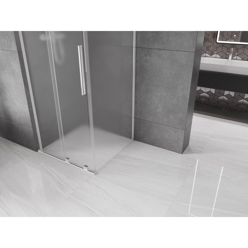 Mexen Velar L плъзгаща се душ кабина 100 x 100 см, матирана, хром - 871-100-100-33-01