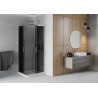 Mexen Rio квадратна душ кабина 70 x 70 см, графит, хром + корито Flat, бяло