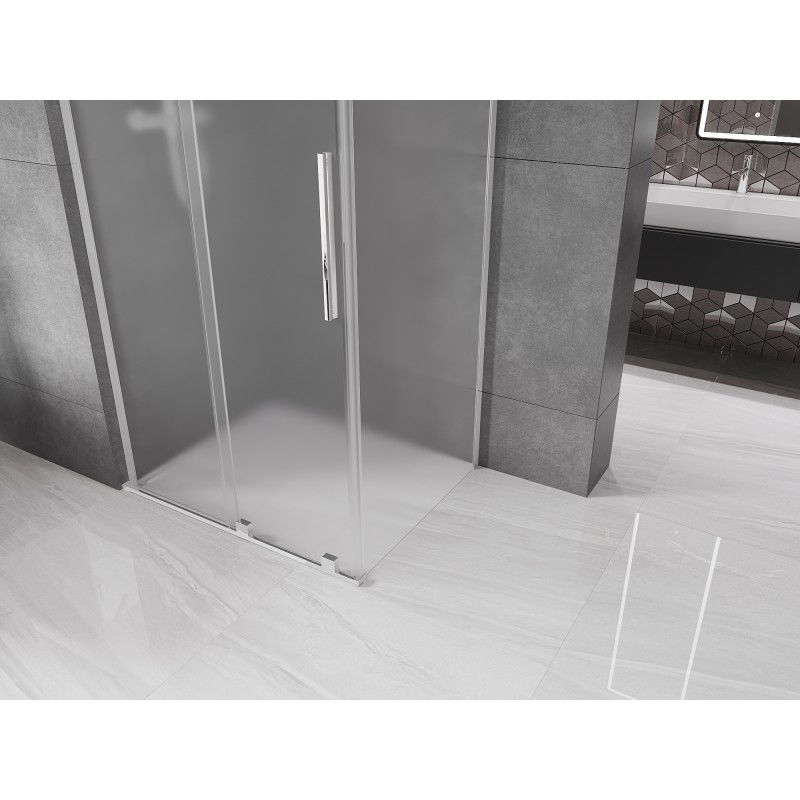 Mexen Velar L плъзгаща се душ кабина 120 x 85 cm, мразовита, хром - 871-120-085-33-01