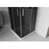 Mexen Rio квадратна душ кабина 80 x 80 см, графит, хром + корито Flat, бял