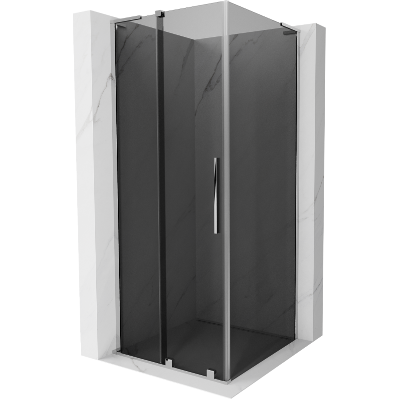 Mexen Velar L плъзгаща се душ кабина 90 x 90 см, графит, хром - 871-090-090-43-01