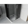 Mexen Rio Квадратна душ кабина 90 x 90 см, графит, хром + корито Flat, бял