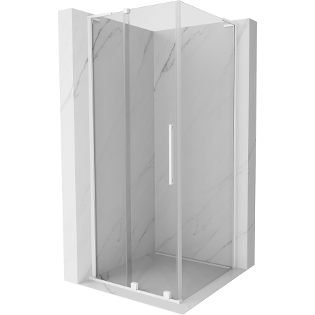 Mexen Velar L плъзгаща се душ кабина 100 x 100 см, прозрачна, бяла - 871-100-100-03-20