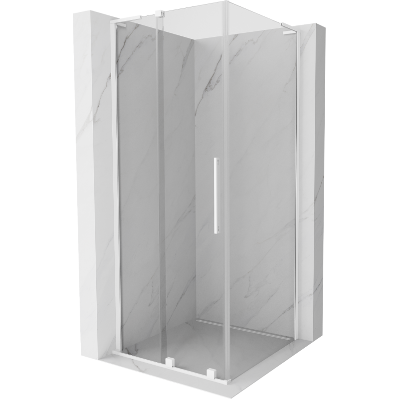 Mexen Velar L плъзгаща се душ кабина 120 x 120 см, прозрачна, бяла - 871-120-120-03-20