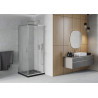 Mexen Rio Квадратна душ кабина 80 x 80 см, мат, хром + поддушник Flat, черен