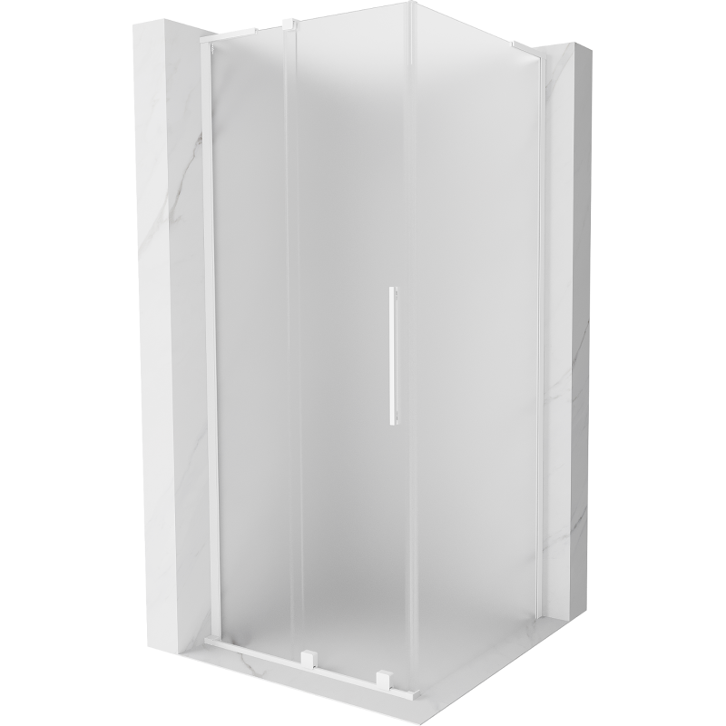 Mexen Velar L плъзгаща се душ кабина 120 x 120 см, матова, бяла - 871-120-120-33-20