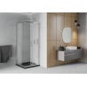 Mexen Rio квадратна душ кабина 90 x 90 см, матирана, хром + вана Flat, черна