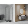 Mexen Rio квадратна душ кабина 90 x 90 см, матирана, хром + вана Flat, черна
