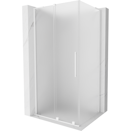 Mexen Velar L плъзгаща се душ кабина 90 x 85 см, матова, бяла - 871-090-085-33-20