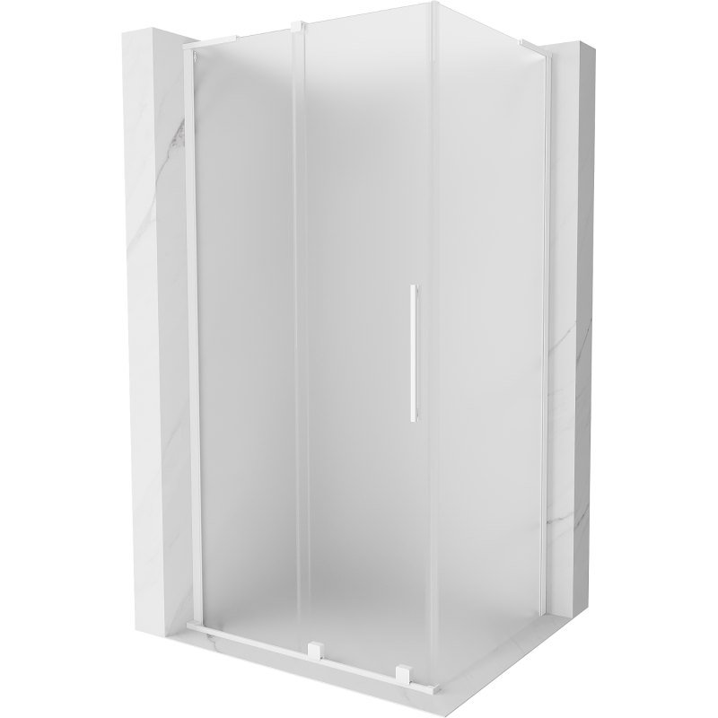 Mexen Velar L плъзгаща душ кабина 110 x 70 см, матирано, бяло - 871-110-070-33-20