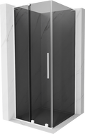 Mexen Velar L плъзгаща се душ кабина 90 x 90 см, графит, бяло - 871-090-090-43-20