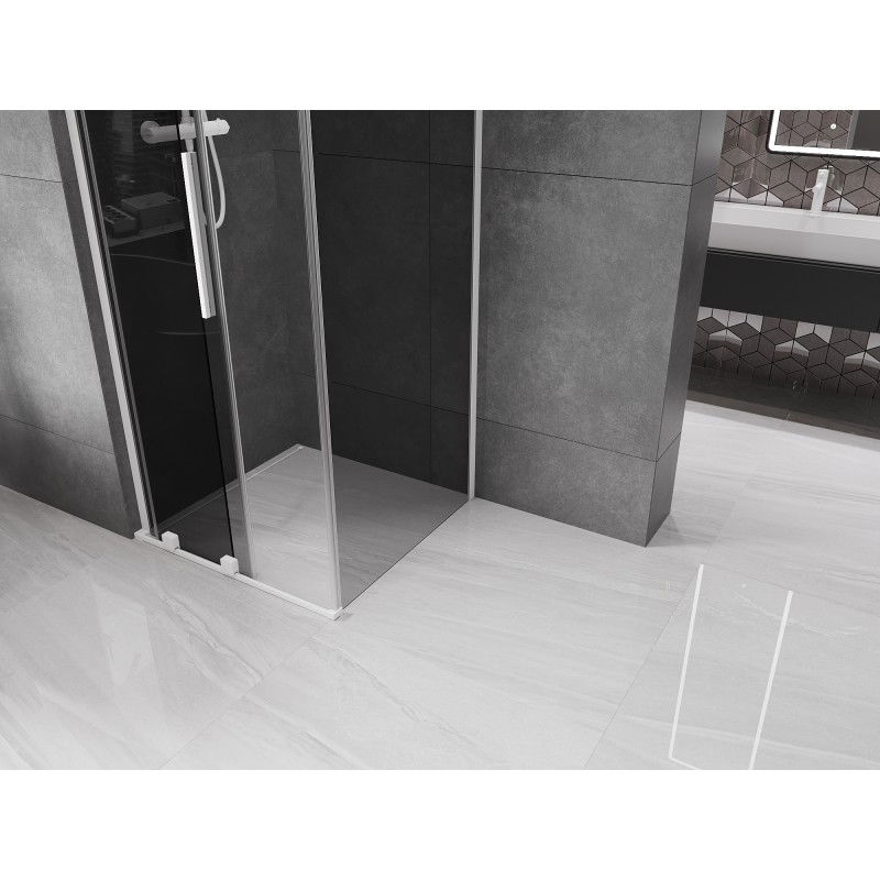 Mexen Velar L плъзгаща се душ кабина 90 x 90 см, графит, бяло - 871-090-090-43-20