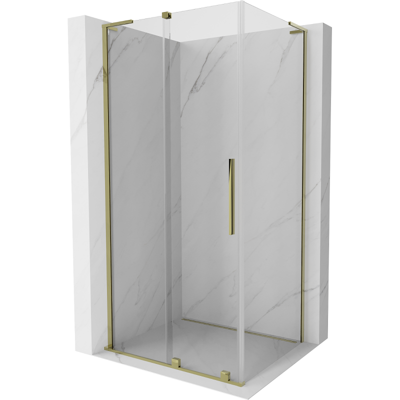 Mexen Velar L плъзгаща се душ кабина 120 x 110 cm, прозрачна, златна - 871-120-110-03-50