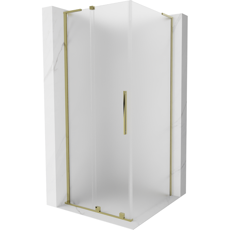 Mexen Velar L плъзгаща се душ кабина 90 x 90 см, скреж, злато - 871-090-090-33-50