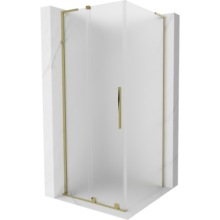 Mexen Velar L плъзгаща се душ кабина 120 x 120 см, матирана, златна - 871-120-120-33-50