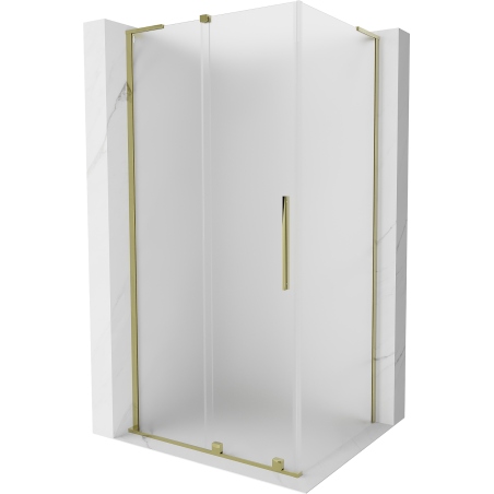Mexen Velar L плъзгаща се душ кабина 120 x 80 cm, матирано, златно - 871-120-080-33-50