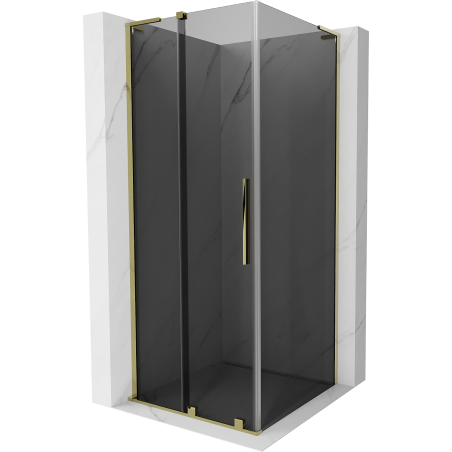 Mexen Velar L плъзгаща се душ кабина 120 x 120 см, графит, златна - 871-120-120-43-50