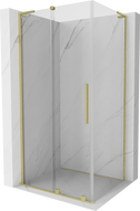 Mexen Velar L плъзгаща се душ кабина 100 x 80 см, прозрачна, златиста четкована