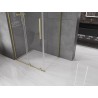 Mexen Velar L плъзгаща се душ кабина 100 x 80 см, прозрачна, златиста четкована