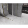 Mexen Velar L плъзгаща се душ кабина 100 x 80 см, прозрачна, златиста четкована