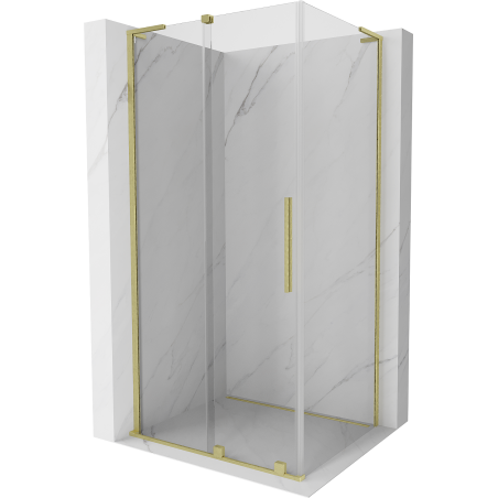 Mexen Velar L плъзгаща се душ кабина 120 x 90 cm, прозрачна, златисто матова - 871-120-090-03-55