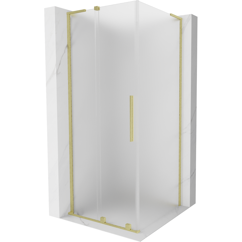 Mexen Velar L плъзгаща душ кабина 120 x 120 см, матирана, златно четкано - 871-120-120-33-55